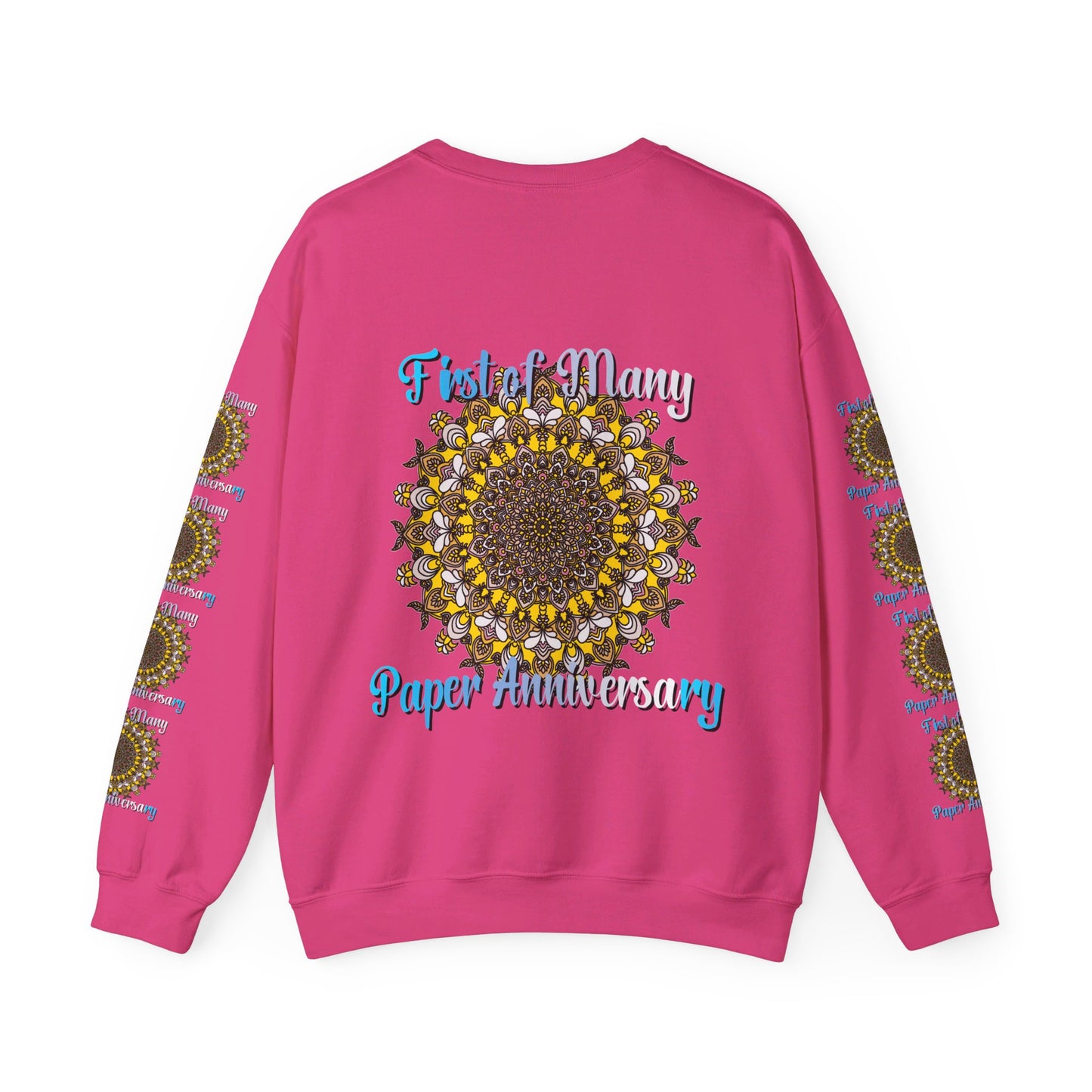 First Year Wedding Anniversary Gift - First of Many, Paper Anniversary Unisex Heavy Blend™ Crewneck Sweatshirt in Gray