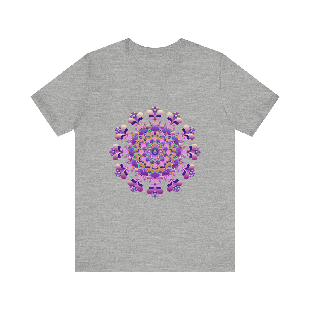 A close-up image of a black Intricate Floral Mandala Tee featuring a detailed mandala design in the center and intricate floral patterns surrounding it