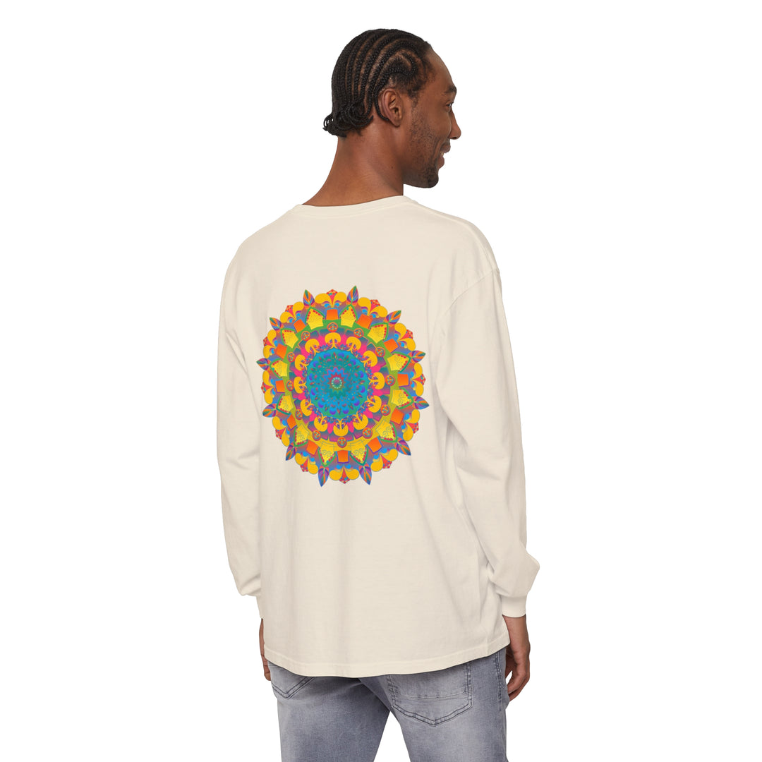 Colorful and intricate mandala design long sleeve t-shirt for all genders