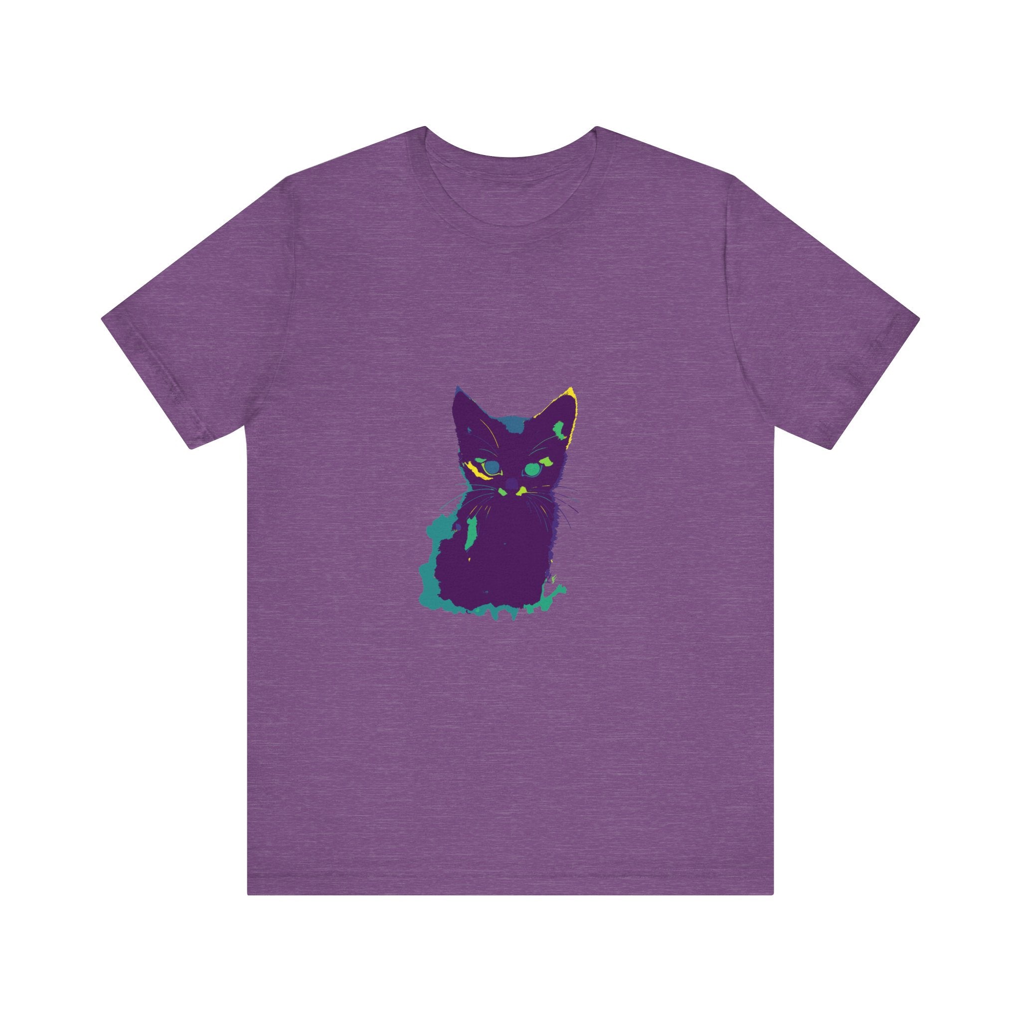 A colorful and whimsical cat silhouette tee, perfect for cat lovers