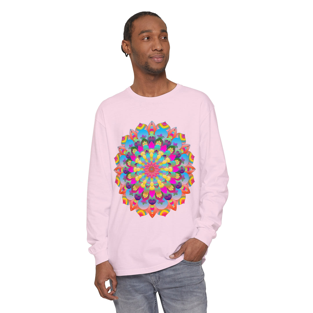 Colorful Mandala Long Sleeve T-Shirt - Psychedelic Art 58