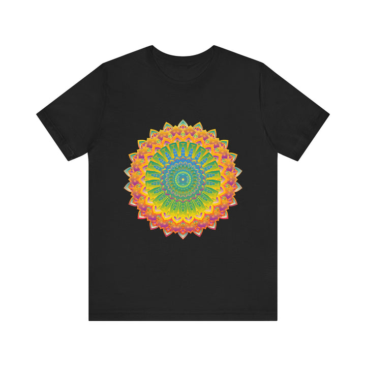 Vibrant Mandala Tee featuring intricate, colorful art and design inspired by traditional patterns and symbols