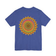 A beautiful and colorful Vibrant Mandala Tee, symbolizing spiritual peace and harmony, perfect for meditation and yoga practice