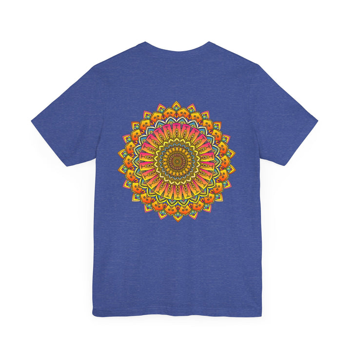 A beautiful and colorful Vibrant Mandala Tee, symbolizing spiritual peace and harmony, perfect for meditation and yoga practice