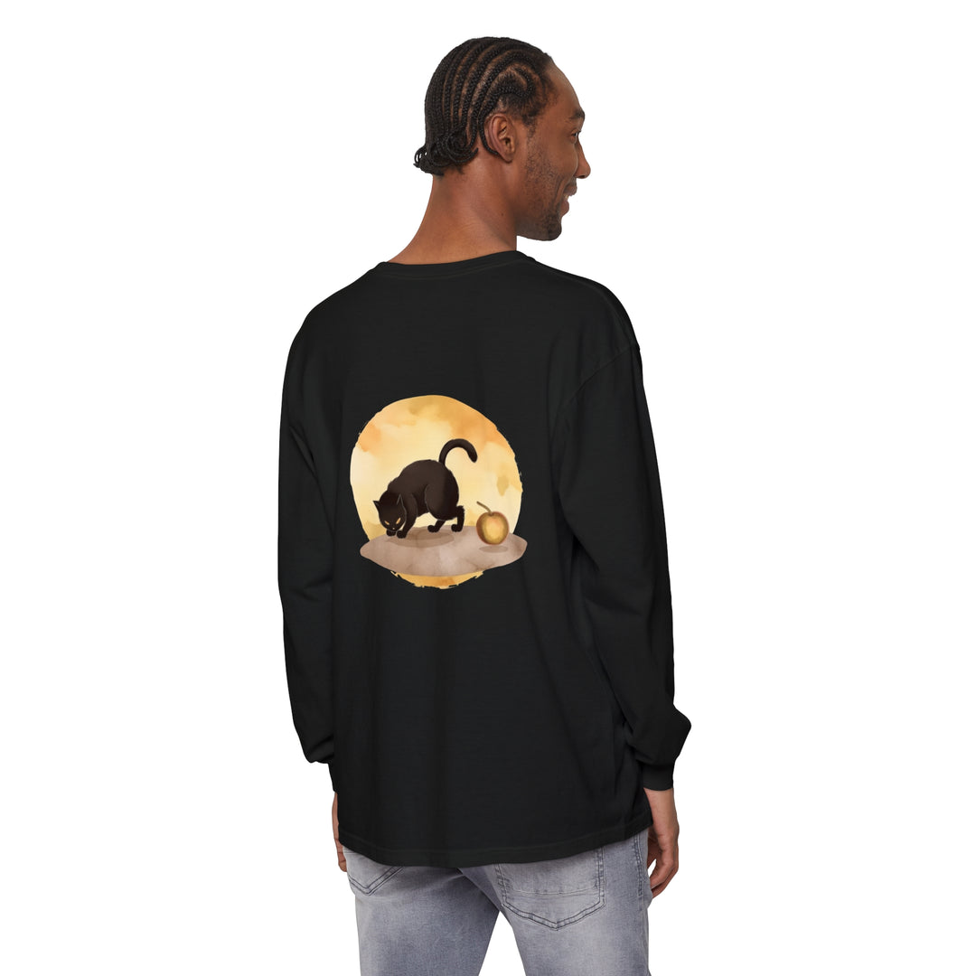 Black Cat Moonlit Mystery T-Shirt with Cat and Witching Hour