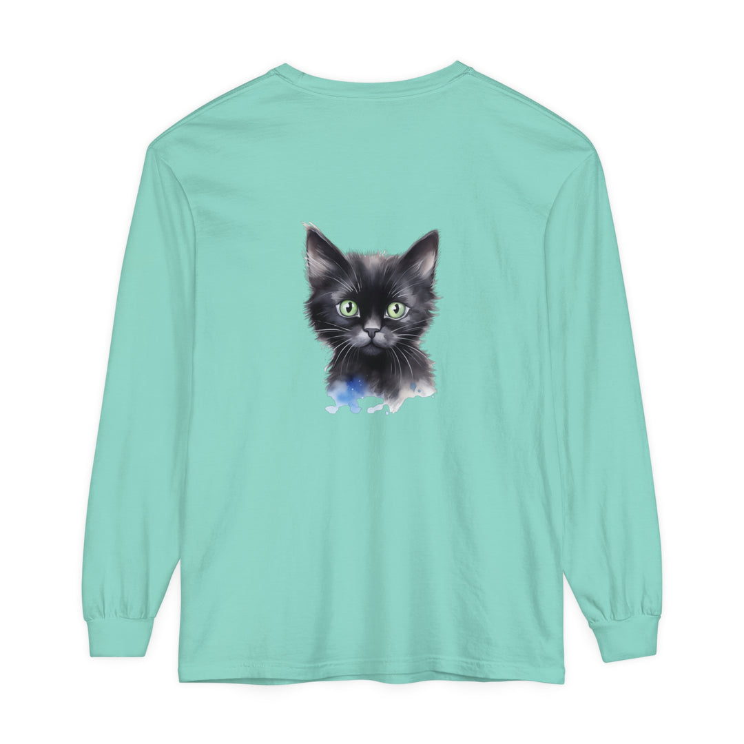 Black Cat Watercolor Unisex T-Shirt featuring a beautiful hand-painted feline design