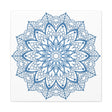 Beautiful steel blue canvas featuring intricate handmade mandala art design