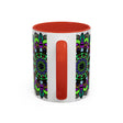 Colorful mandala art mug with intricate and detailed floral pattern
