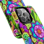 Floral Fantasy iPhone and Google Pixel Case in Bright Green Palette