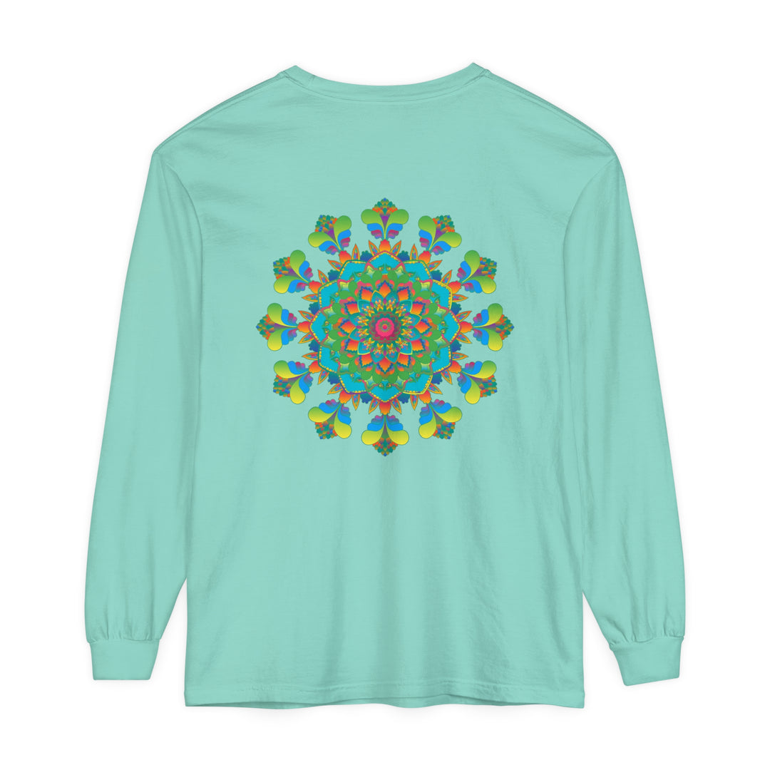 Vibrant and colorful Psychedelic Mandala Tie Dye Long Sleeve T-Shirt