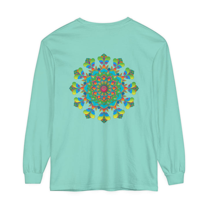 Vibrant and colorful Psychedelic Mandala Tie Dye Long Sleeve T-Shirt