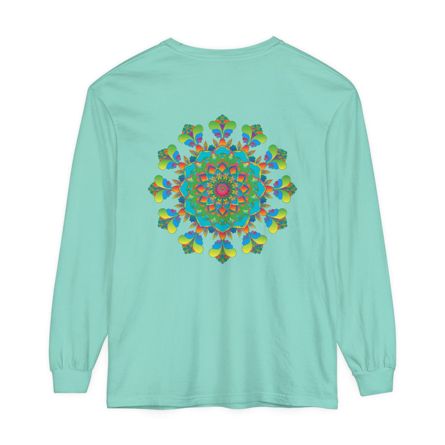 Vibrant and colorful Psychedelic Mandala Tie Dye Long Sleeve T-Shirt