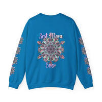 Unisex heavy blend crewneck sweatshirt in black with 'Best Mom Ever' design, perfect birthday gift for mom