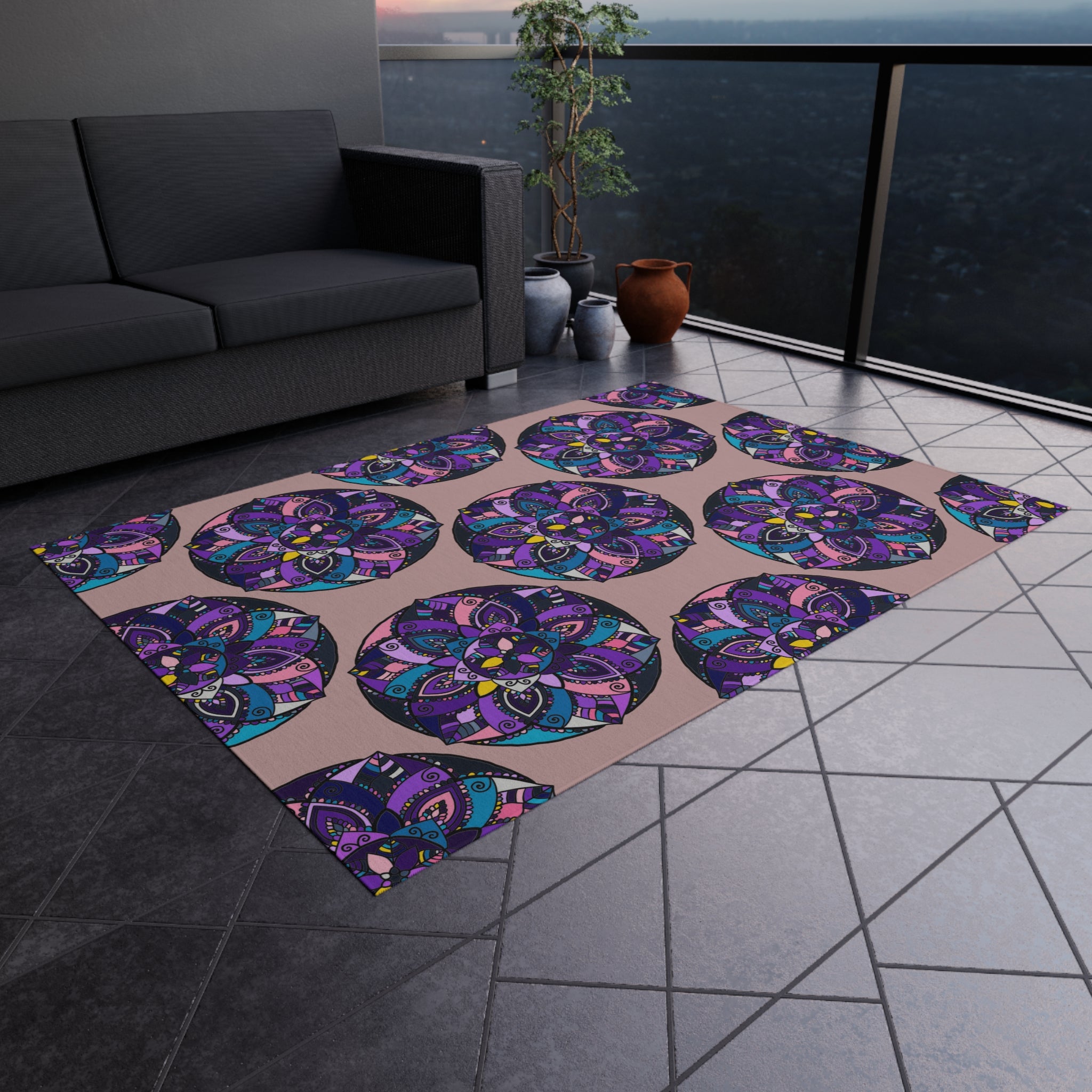 Boho-Lila-Mandala-Outdoor-Teppich