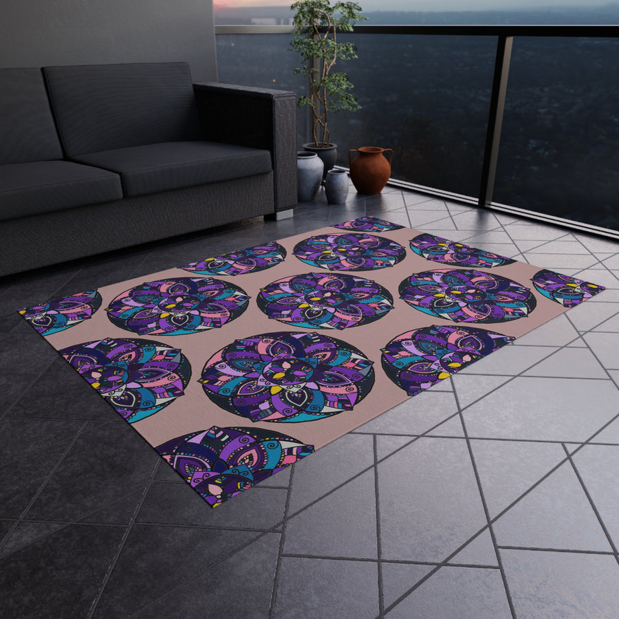 Tappeto da esterno Mandala Bohemien Viola