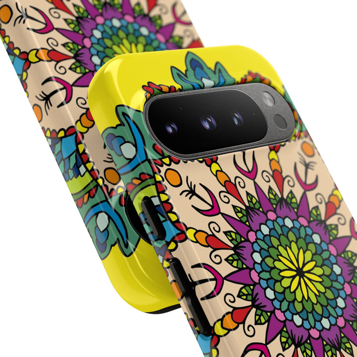 Intricate Floral Yellow Phone Case for Bold Protection and Style