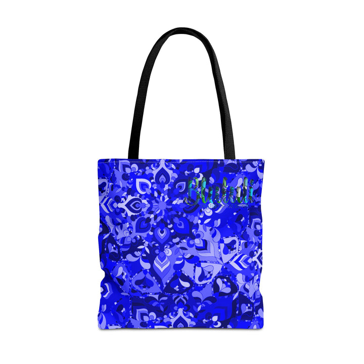 Borsa tote con design mandala blu per un uso quotidiano elegante