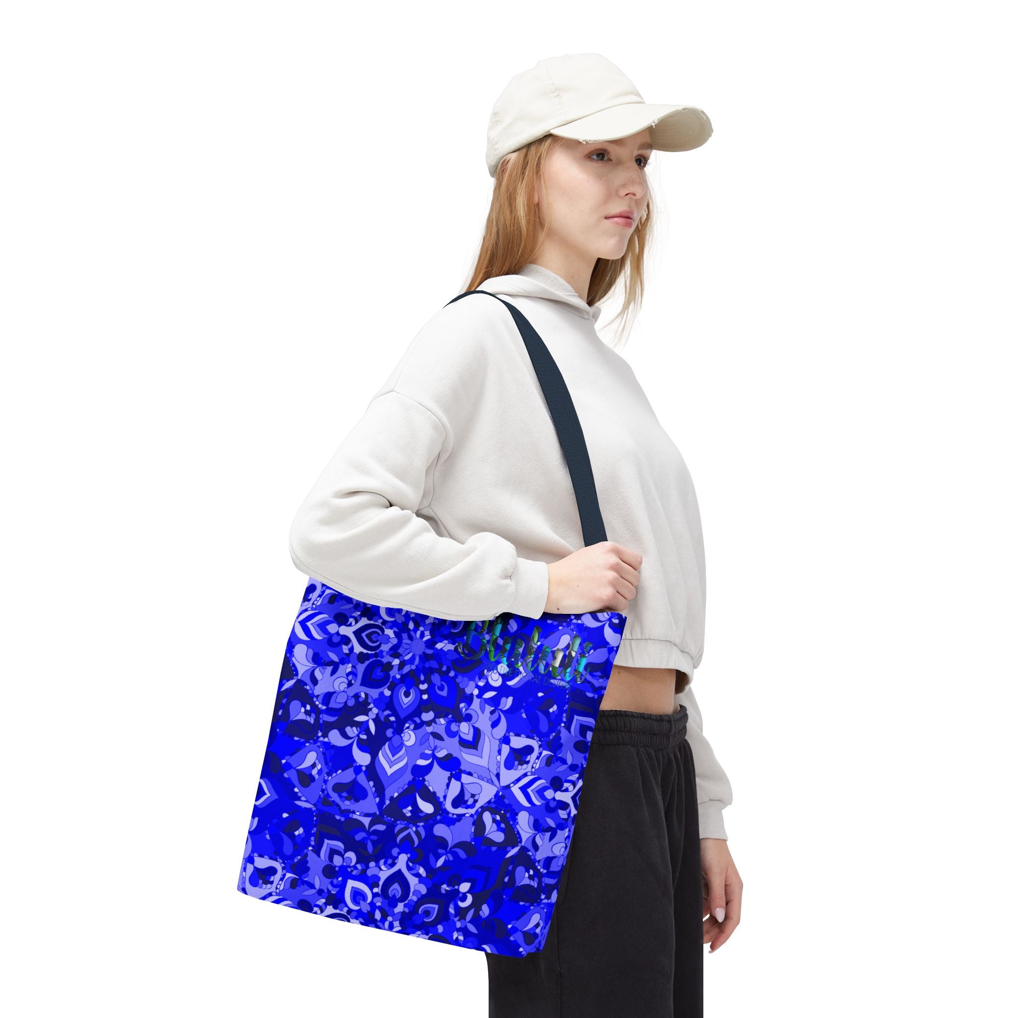 Borsa tote con design mandala blu per un uso quotidiano elegante