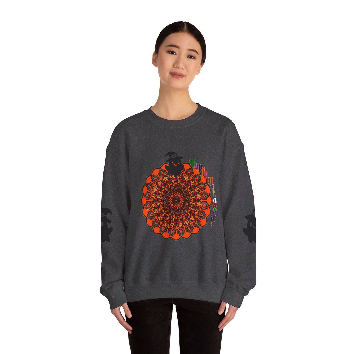 Unisex heavy blend crewneck sweatshirt with cute ghost designs for Halloween