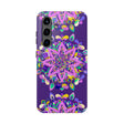 Hand-drawn purple Mandala art phone case designed for iPhone X/XS