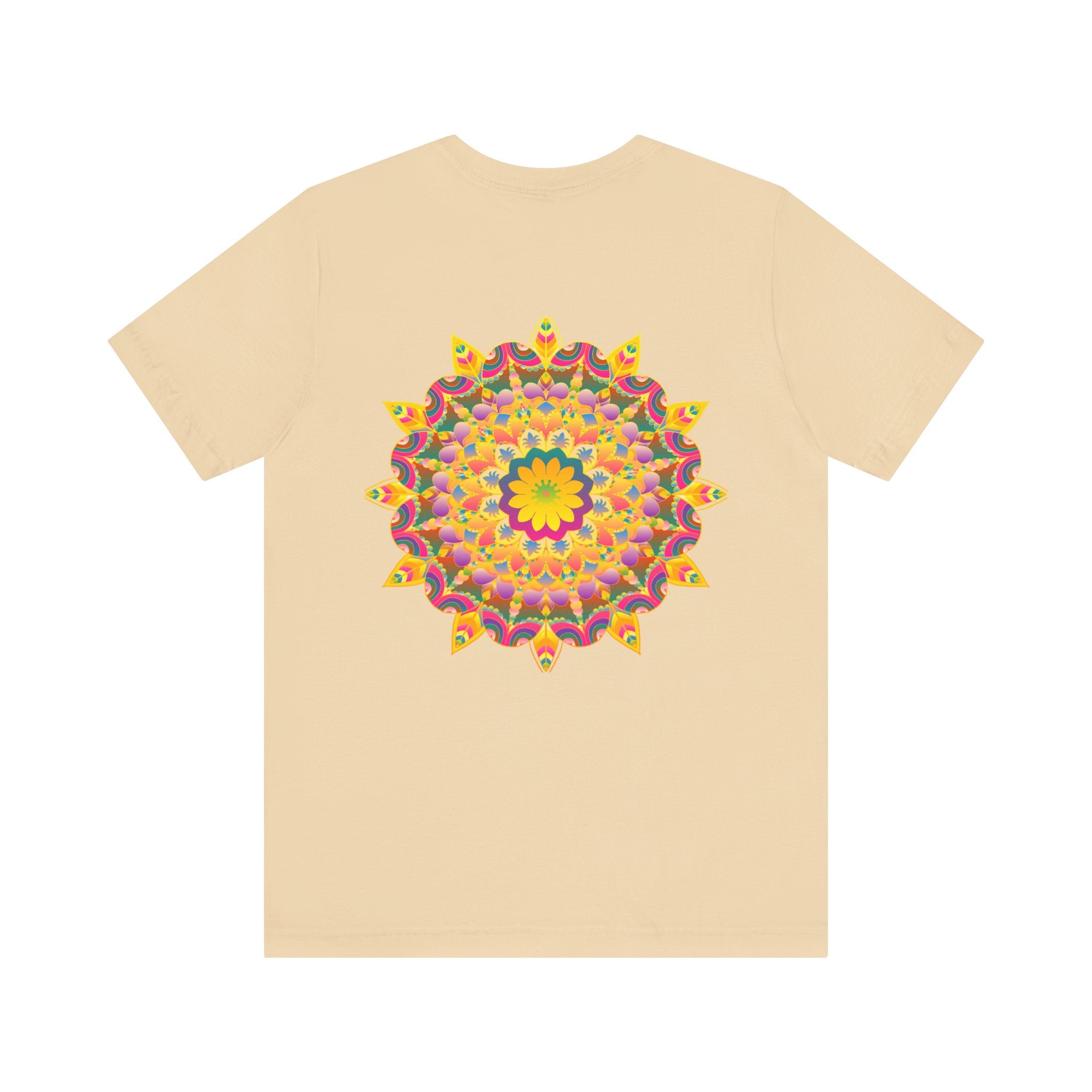 Beautiful and colorful Vibrant Mandala Tee with the words Peace & Harmony