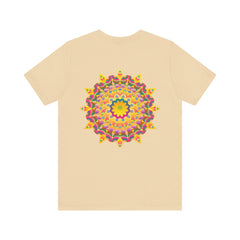 Beautiful and colorful Vibrant Mandala Tee with the words Peace & Harmony