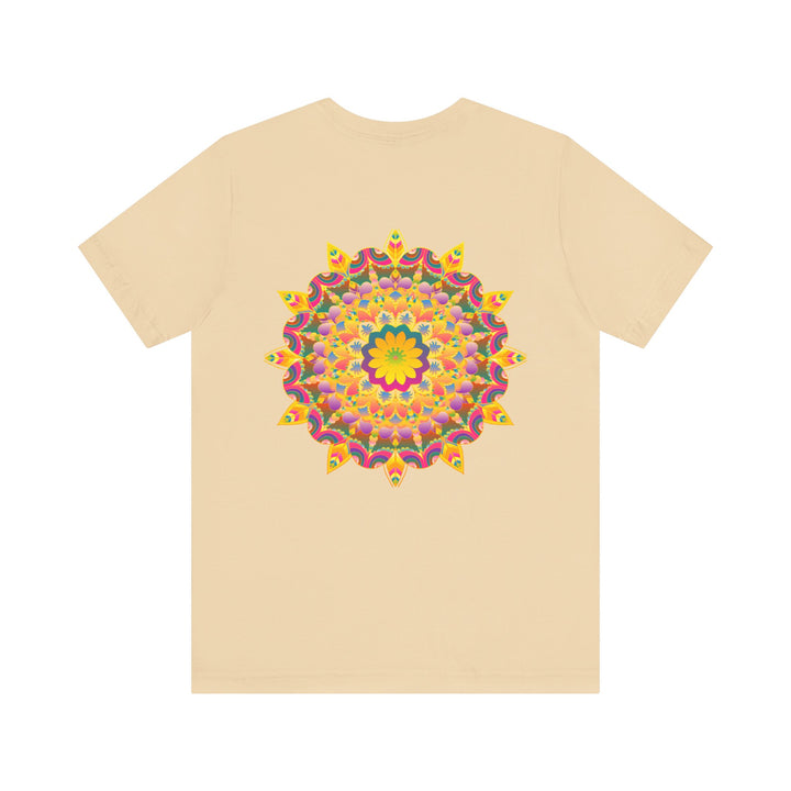 Beautiful and colorful Vibrant Mandala Tee with the words Peace & Harmony