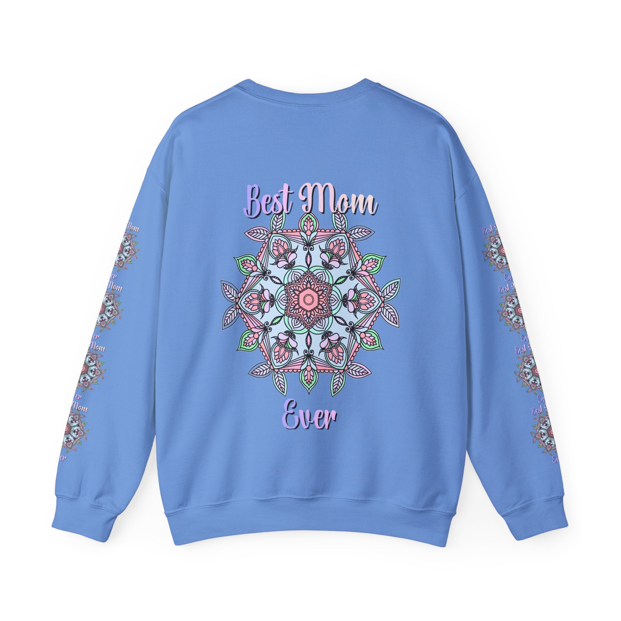 Mandala Art Crewneck Sweatshirt Celebrating Moms in Soft Hues
