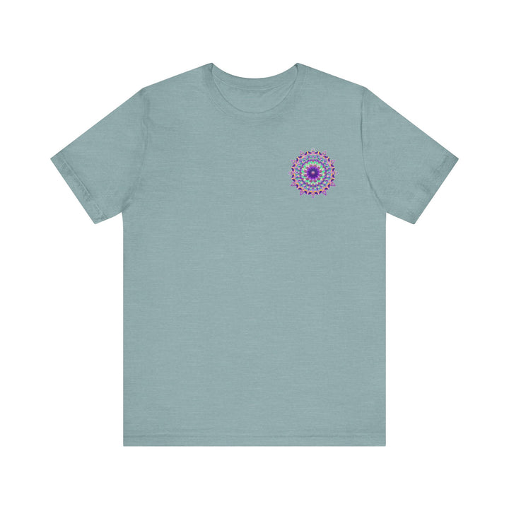 Alt text: Lavender Mandala Tee with intricate patterns symbolizing spiritual peace and harmony, perfect for yoga and meditation practices