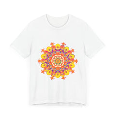 Vibrant Mandala Tee featuring a colorful and intricate design, perfect for adding a pop of color to your wardrobe