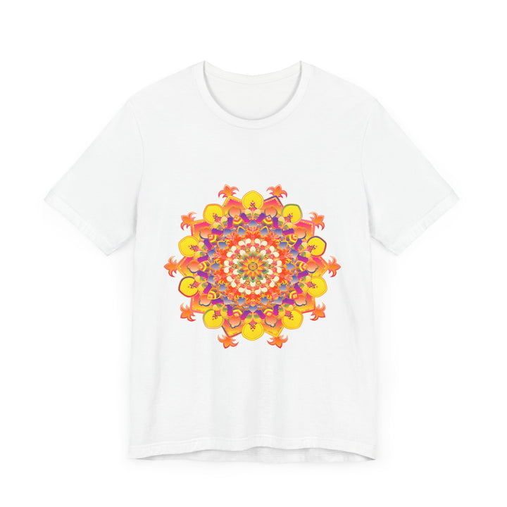 Vibrant Mandala Tee featuring a colorful and intricate design, perfect for adding a pop of color to your wardrobe