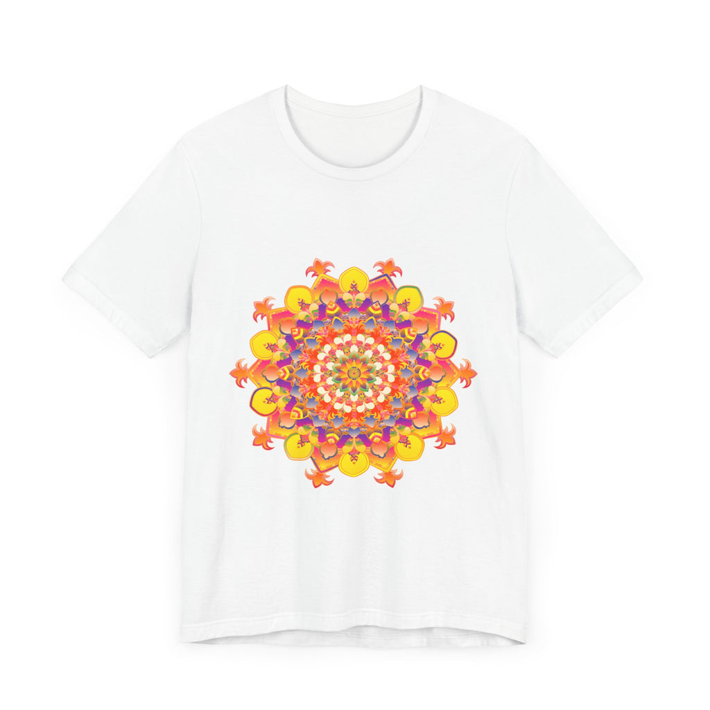 Vibrant Mandala Tee featuring a colorful and intricate design, perfect for adding a pop of color to your wardrobe