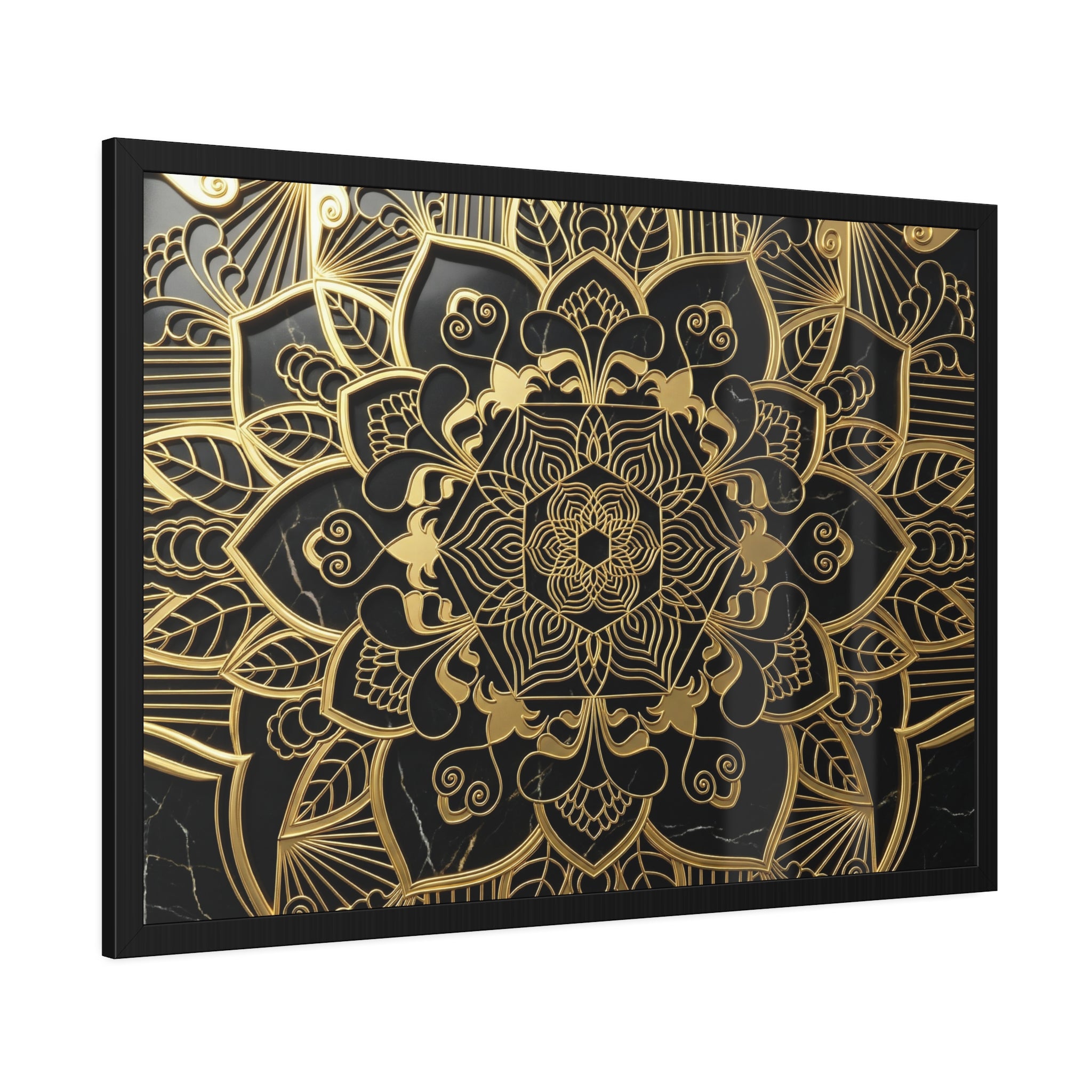 Opulenz im Dunkeln – Edler Kunstdruck mit Marmorrahmen