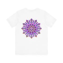 Beautiful purple mandala t-shirt with intricate design, symbolizing spiritual peace and harmony, perfect for embracing tranquility and positive energy