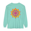 Colorful and intricate mandala design on a long sleeve t-shirt