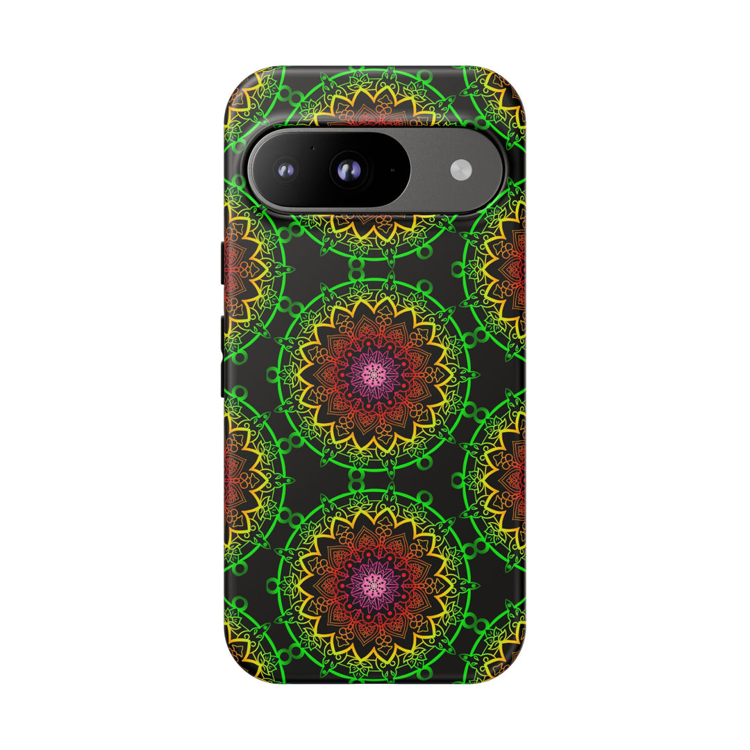 Artistic Mandala Phone Case with Bold Patterns and Modern Flair