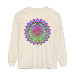 Stylish unisex long sleeve t-shirt with a bold and eye-catching mandala print