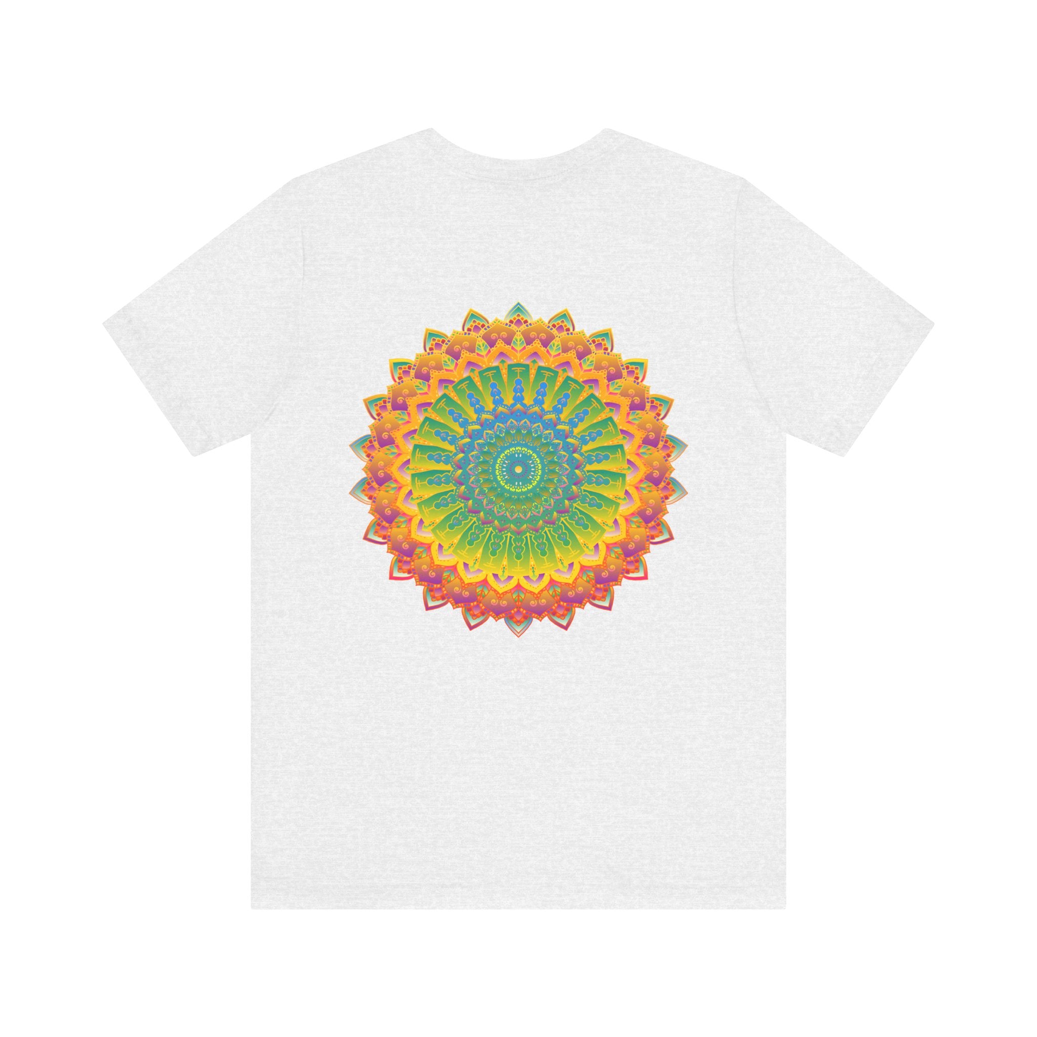 Vibrant Mandala Tee featuring intricate spiritual design for peace and harmony