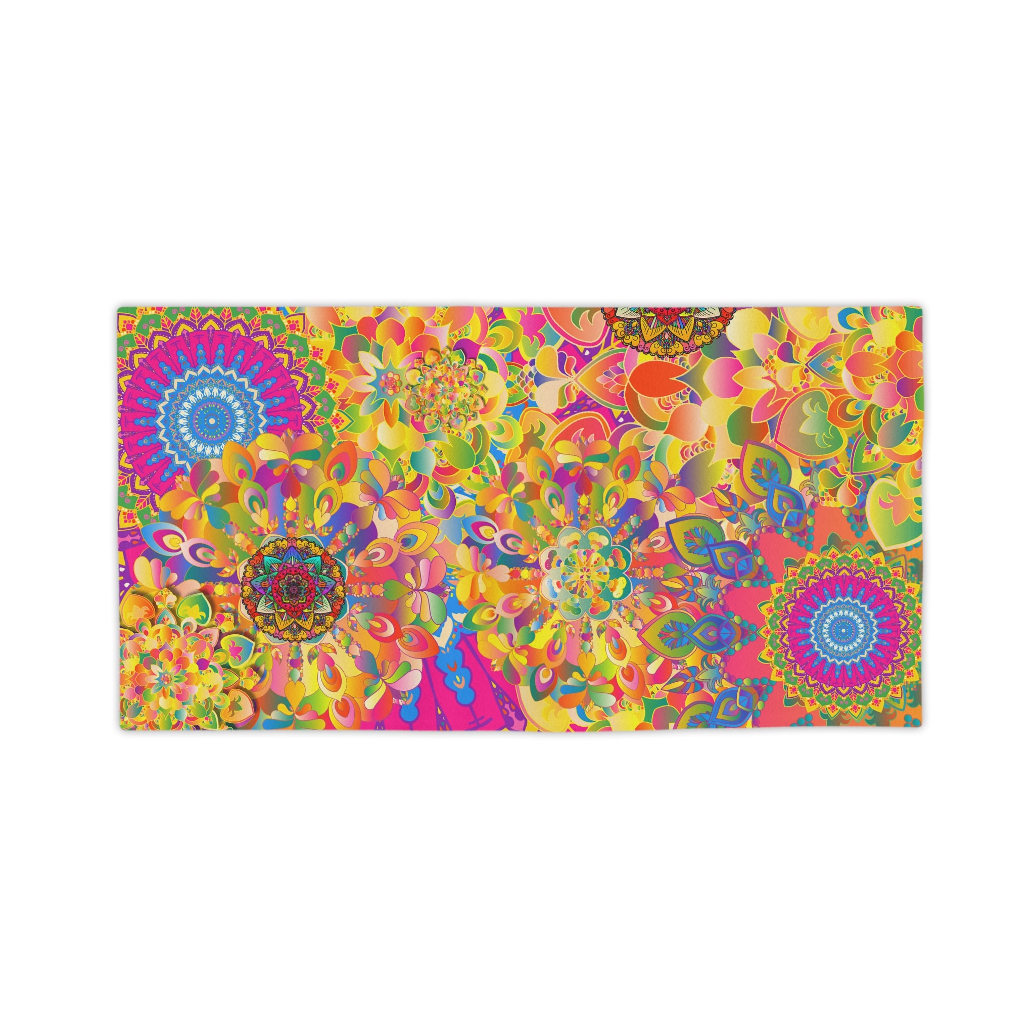 Psychedelic Floral Mandala Beach Towel