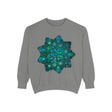 Beautiful intricate blue and green mandala design sweatshirt for women