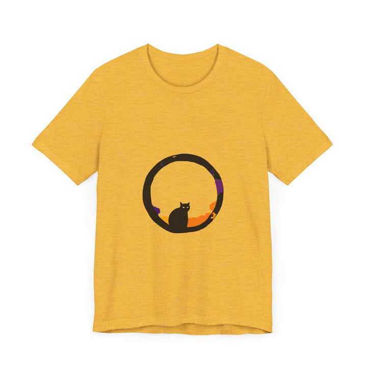 Black Cat Mystery Moon T-Shirt featuring a spooky and stylish design