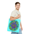 Unique tote bag adorned with a colorful and detailed mandala design