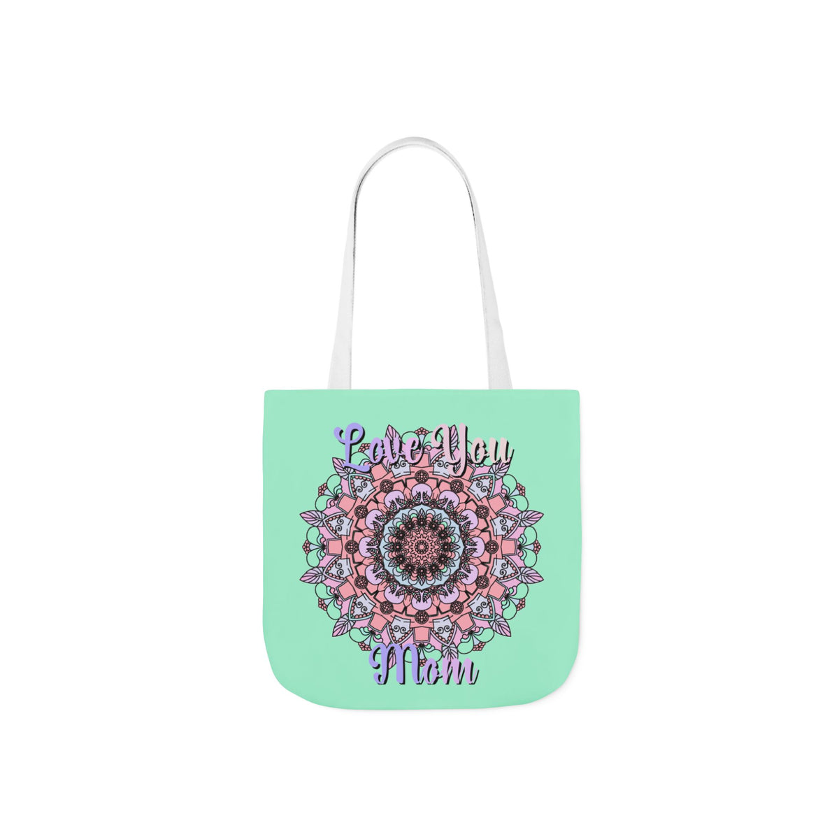 Mandala 'Love You Mom' Canvas Tote — Floral Mother's Day Gift Bag