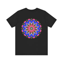 Vibrant Mandala Tee featuring intricate spiritual design promoting peace and harmony