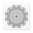Handmade Mandala Art - Black & White Wall Art - Matte Canvas, Stretched, 125 - Intricately designed mandala artwork on stretched matte canvas