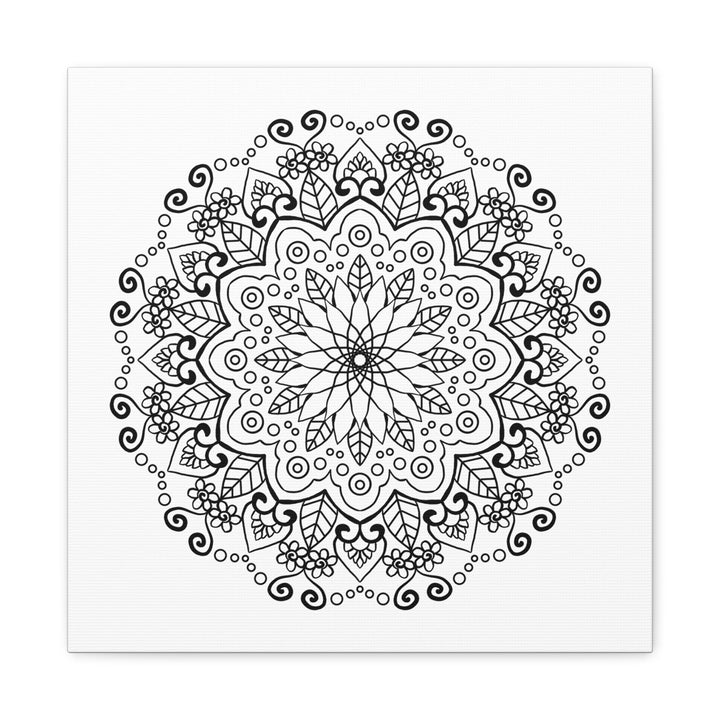 Handmade Mandala Art - Black & White Wall Art - Matte Canvas, Stretched, 125 - Intricately designed mandala artwork on stretched matte canvas