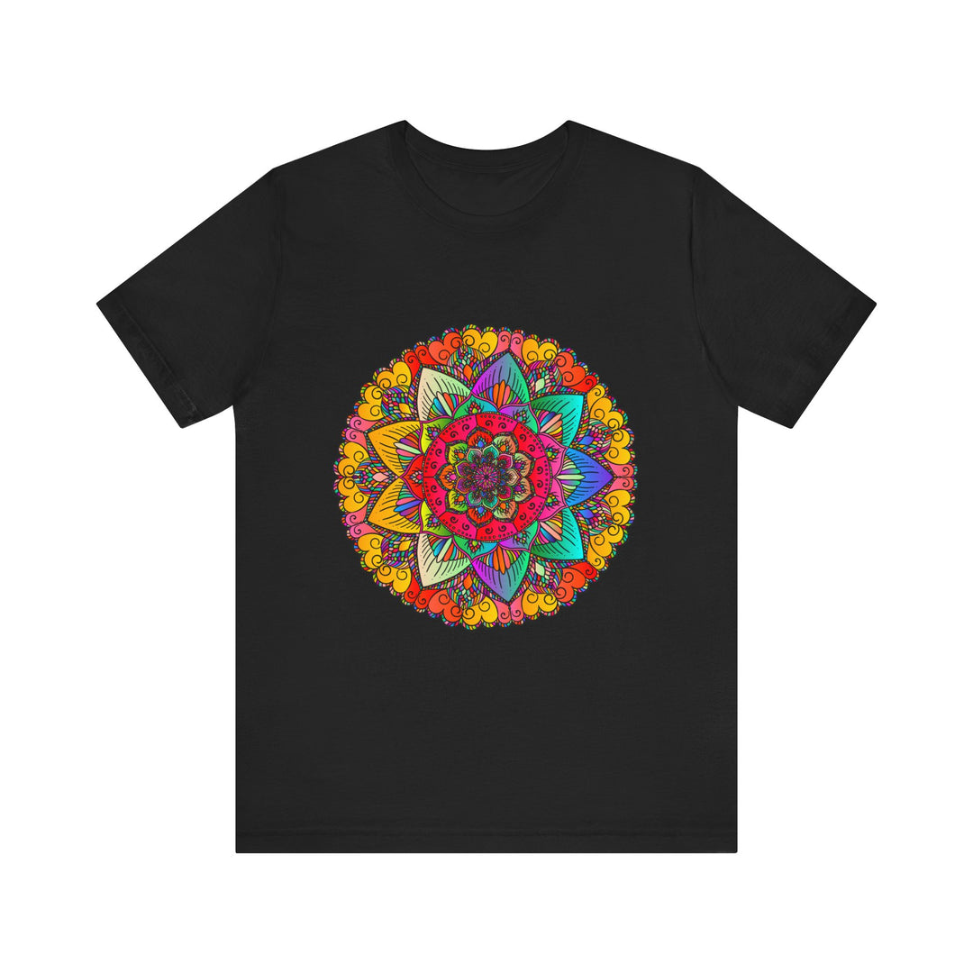 Colorful Mandala Tee with Intricate Sunburst Design