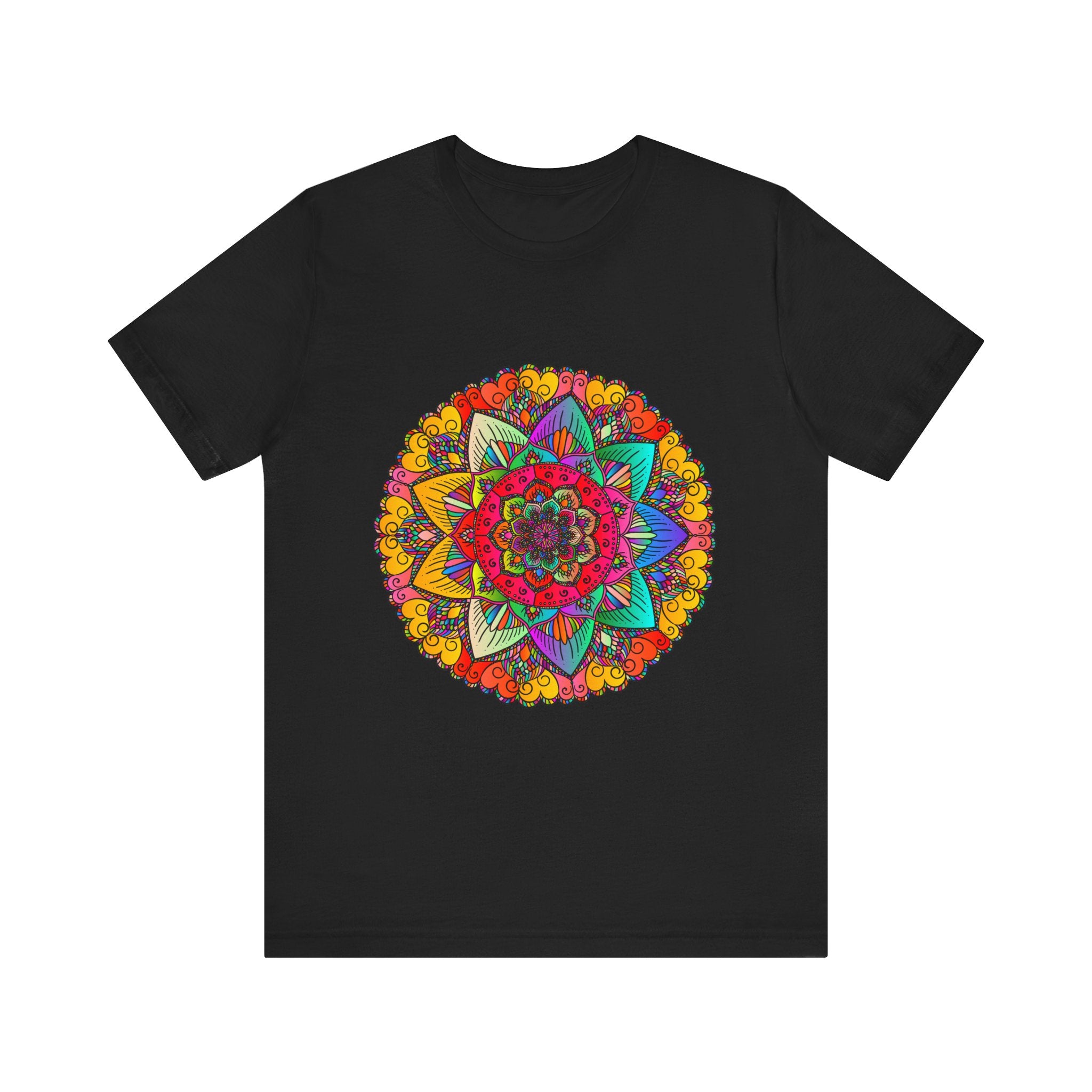 Colorful Mandala Tee with Intricate Sunburst Design