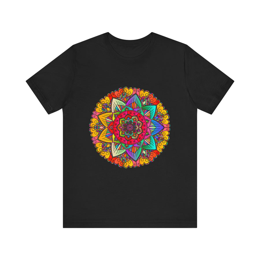 Colorful Mandala Tee with Intricate Sunburst Design