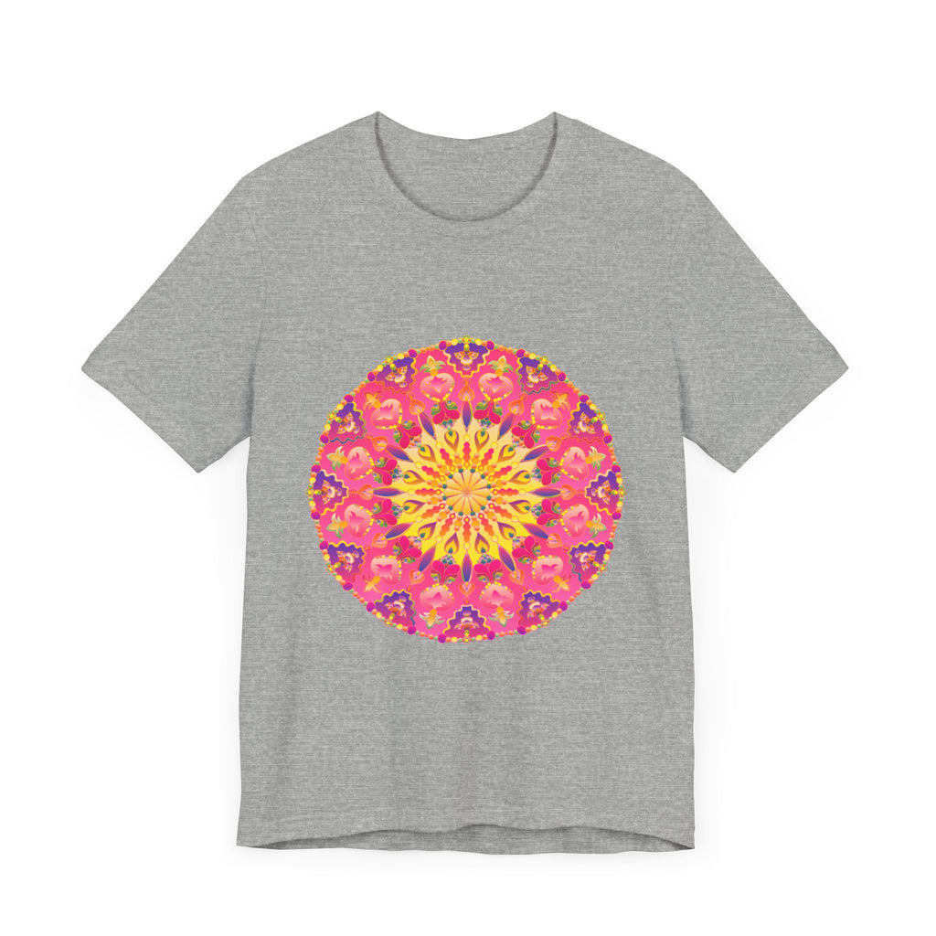 Vibrant mandala t-shirt with colorful and symmetrical design, perfect for adding a pop of color to your wardrobe